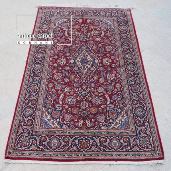 فرش کاشان / قالیچه / عتیقه جفت  .کد 39870